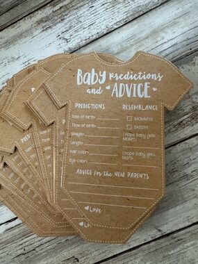Kate Aspen 40 pc Brown Onesie Card Design Baby Shower Game Advice & Predictions